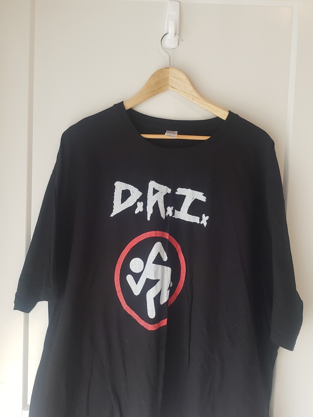D.R.I. Black Band Tee with Red & White Logo
